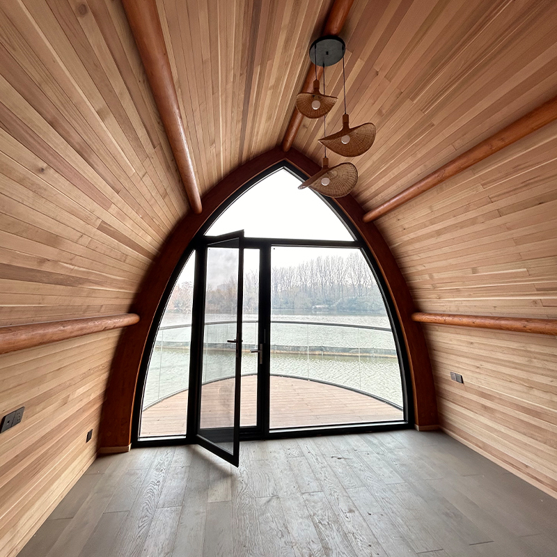 Rumah perahu kayu pasang siap